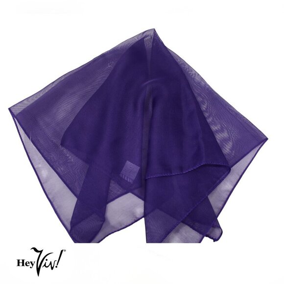 Purple Sheer Chiffon Scarf 50s Style for Head Neck Costume 21" Square - Hey Viv - Picture 6 of 7